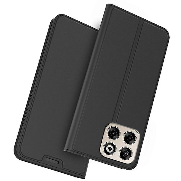 För ZTE Blade V70 Fodral PU Läder Telefonskal med Korthållare Ställ Magnetisk Stängning Multicolor Black