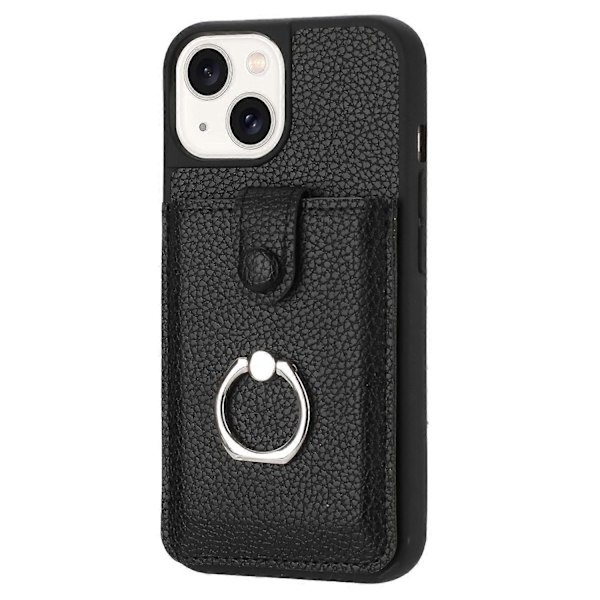 Kortlommer Læder Bagcover med Ringstøtteben til iPhone 15 Plus/14 Plus Multicolor Style B