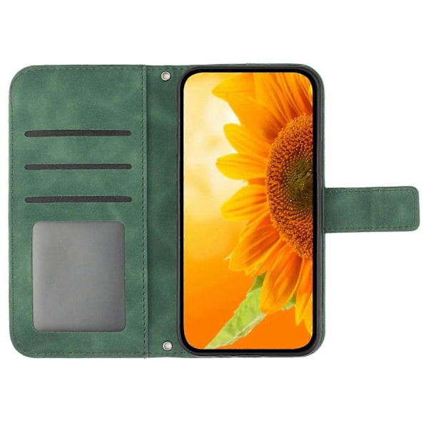 Crossbody telefoncover i PU-læder med solsikkedesign og stativ til Samsung Galaxy A35 5G Multicolor Style G