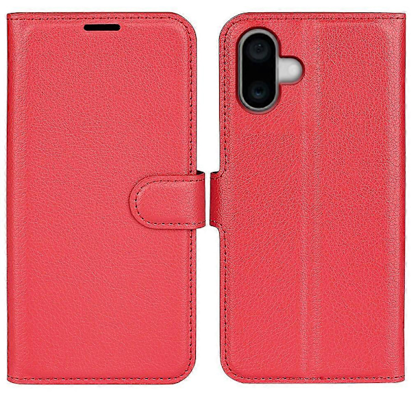 För iPhone 16 Fodral Plånbok Läder Telefonskal Litchi Textur Multicolor Style C