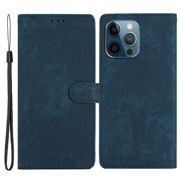 För Iphone 15 Pro Max Pu Läder Phone Case Skin-touch cover Blue