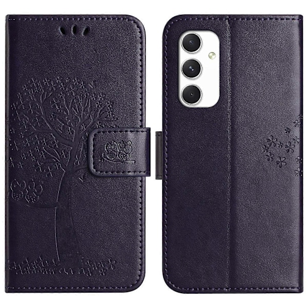 Etui til Samsung Galaxy A16 5G/A16 4G PU Læder Ugle Træ Præget Wallet Telefon Cover Multicolor Style A