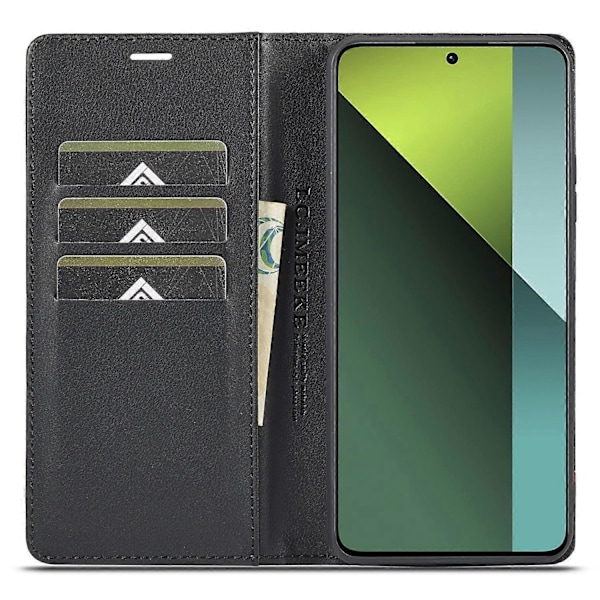 LC.IMEEKE Lompakkokotelo Xiaomi Redmi Note 13 4G -puhelimelle, hiilikuitukuvioitu nahkainen suojakotelo Multicolor Horizontal Stripe