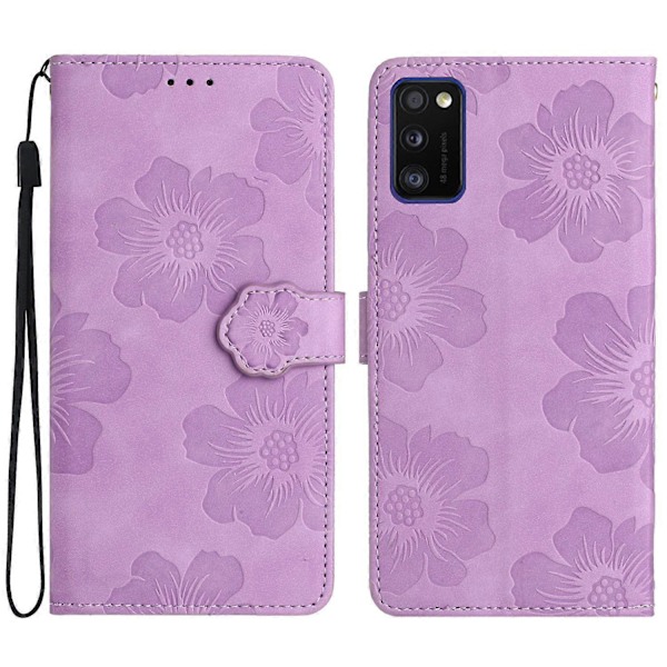 Cover til Samsung Galaxy A41 (Global Version) Blomster Præget Stand Telefonpung Læder Etui Multicolor Style A