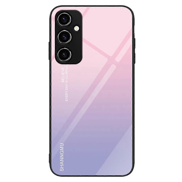 Skal för Samsung Galaxy A14 5G/A14 4G, härdat glas+PC+TPU, mönstertryck Multicolor Style H