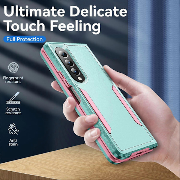 För Samsung Galaxy Z Fold4 5G PC+TPU Dubbla Lager Skydd Skal Anti-fall Mobilskal Multicolor Style H
