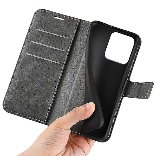 Til Motorola Moto G75 5G Stand Case Anti-Scratch Kalvetekstur Læder Telefon Cover Multicolor Style D