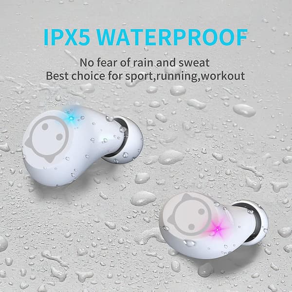 Bluetooth öronproppar, Bluetooth 5.0 trådlöst headset Laddningsbox Ipx5 vattentätt headset