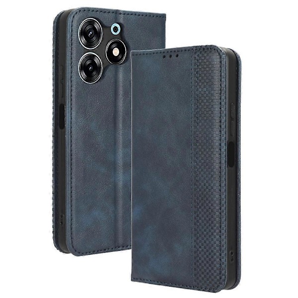 For TECNO Spark 10 Pro K17 Retro PU Lærdeksel Stativ Lommebok Flip Folio Telefonveske Multicolor Style C