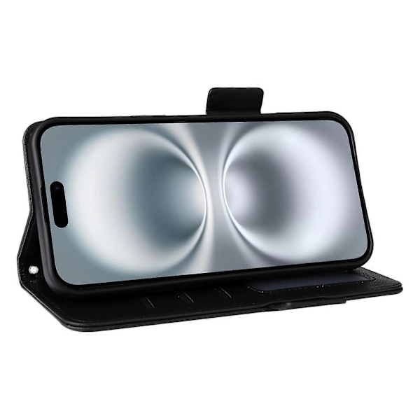 Læder Flip Telefon Cover med Litchi Tekstur til iPhone 16 Plus Multicolor Style G