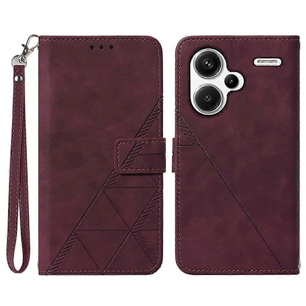 YB Imprinting Series-1 Fodral för Xiaomi Redmi Note 13 Pro+ 5G Plånbok Läder Linjemönster Telefonskal Multicolor Style A