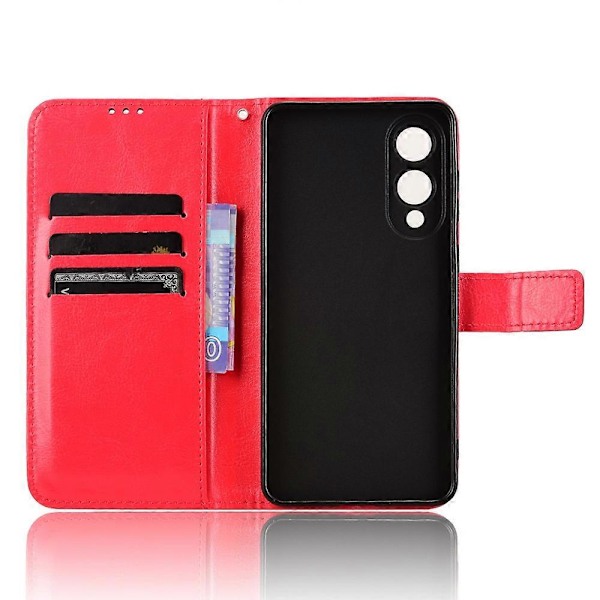 Til Samsung Galaxy S25 Edge Etui Crazy Horse Tekstur PU Læder Telefon Wallet Cover Multicolor Red