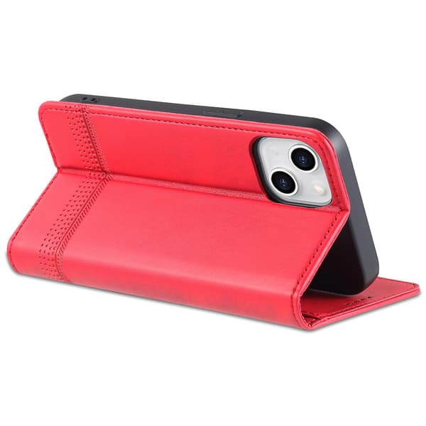 För Iphone 15 Plus anti-scratch Pu Case Stativ Plånbok Cover Red