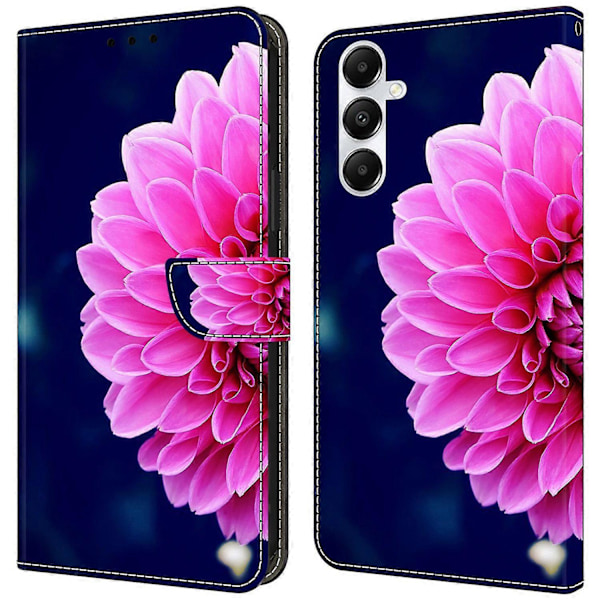 Magnetiskt fodral för Samsung Galaxy A35 5G med 3D-mönster och tryck i läder Multicolor Pink Flowers