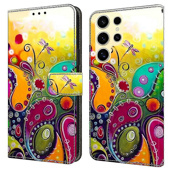 Samsung Galaxy S25 Ultra -kotelo PU-nahkainen lompakkopuhelinkotelo jalustalla Multicolor Style M