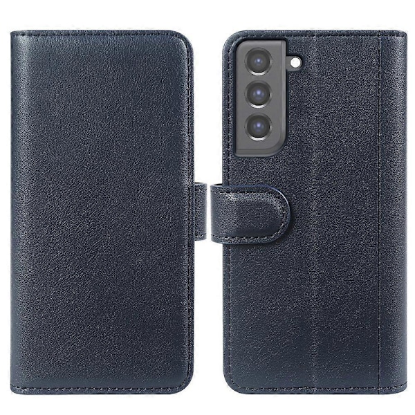 Samsung Galaxy S21 4G/5G -puhelimelle Split Leather -lompakkokotelo jalustalla Multicolor Blue