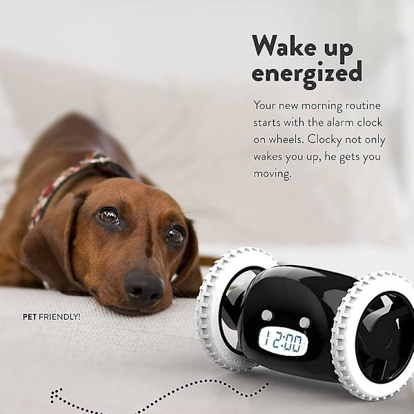 Kör Digital LED Väckarklocka Lata Väckarklocka Kör Tyst Väckarklocka Creative Gift black