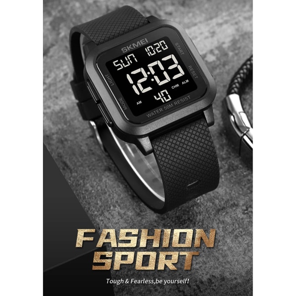 SKMEI 1894 sportklockor Nedräkning dubbel tid watch väckarklocka Kronografbord Digitala klockor navy blue