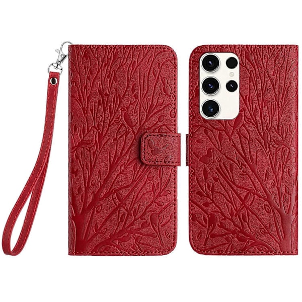 Til Samsung Galaxy S22 Ultra 5G Etui Wallet PU Læder Telefon Cover med Støttefod Multicolor Style E