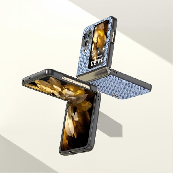 Oppo Find N3 Flip 5G PU-nahkapäällysteinen PC-kotelo hiilikuitukuvioinen suojapuhelinkotelo Multicolor Style D