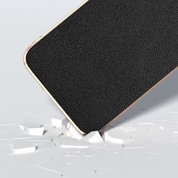 För Samsung Galaxy S23 Fe Litchi Texture Phone case Läderbelagd Pc+tpu Cover Black