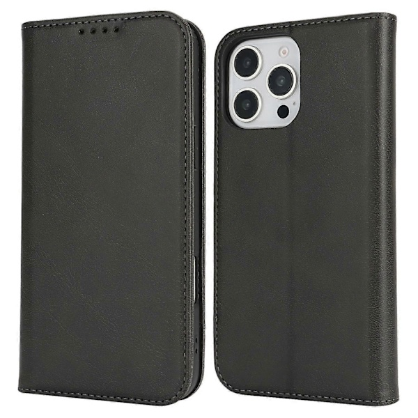 PU læder kalveskinds tekstur magnetisk lukning smartphone cover til iPhone 16 Pro Max Multicolor Style A