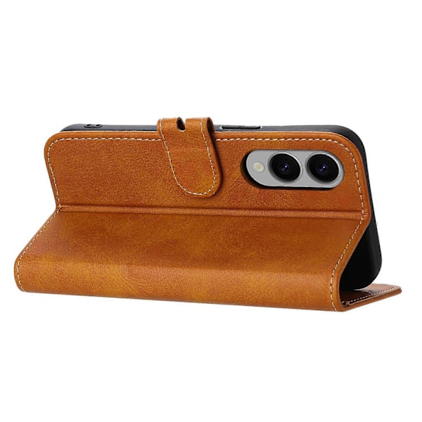 Til Samsung Galaxy S25 Edge Etui Glad Kat Mønster Præget Læder Wallet Telefon Cover Multicolor Yellow