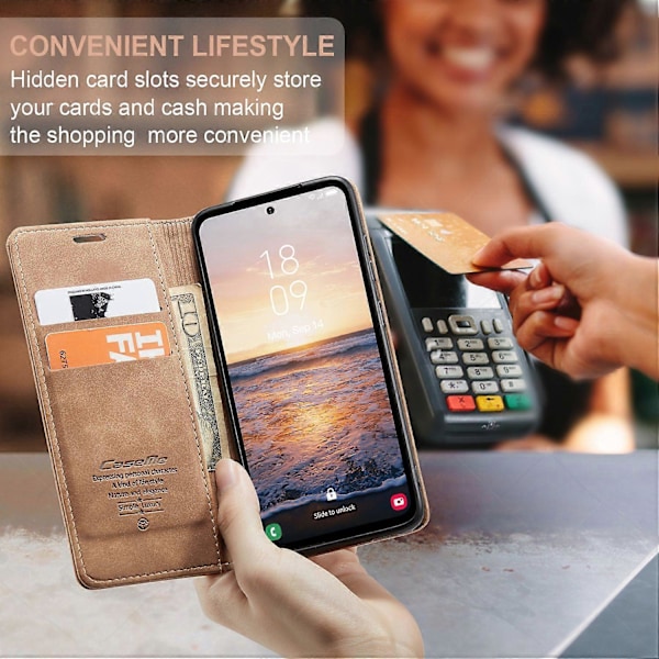 CASEME 013 -sarjan puhelinkotelo Samsung Galaxy A54 5G:lle PU-nahkakotelo Lompakkoteline Iskunkestävä suojus Multicolor Style D