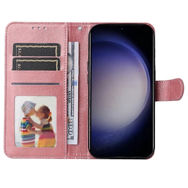 Plånboksfodral för Samsung Galaxy S24+ PU Läder Kalvtextur Telefonskal Multicolor Style D