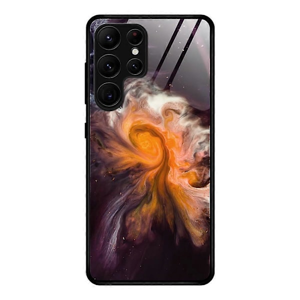Til Samsung Galaxy S25 Ultra Case Marmormønster Hærdet Glas+PC+TPU Telefon Cover Multicolor Style A