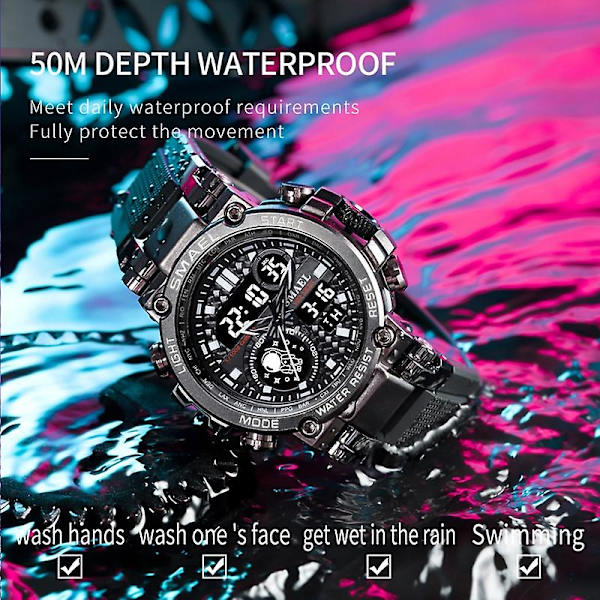 Smael 1803b utomhus vattentät legering watch Army Green