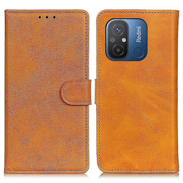 Til Xiaomi Poco C55 4G/Redmi 11A 4G/12C 4G Telefon Cover Wallet Stand Ko Læder Tekstur PU Læder Cover