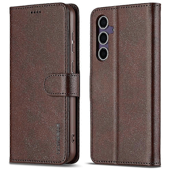 LC.IMEEKE Etui til Samsung Galaxy A16 5G/A16 4G Kalveskindsstruktur PU Læder Stand Wallet Telefon Cover Multicolor Style E