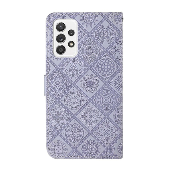 Til Samsung Galaxy A52 5G/4G/A52s 5G Magnetlukning Præget Blomsterpung Læderetui med Rem Multicolor Style G