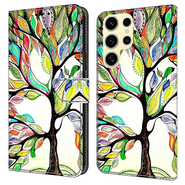 Skal för Samsung Galaxy S25 Ultra, mönstertryckt skyddande fodral TPU+PU Läder Flip Telefonfodral Multicolor Style J