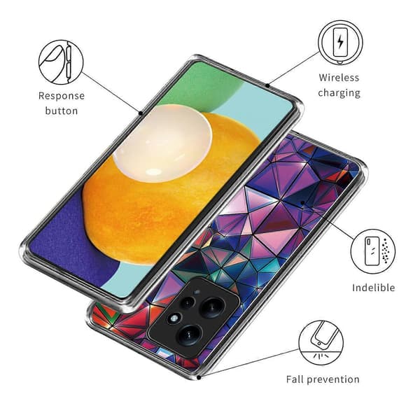 Blød TPU-etui med mønstertryk til Xiaomi Redmi Note 12 4G Multicolor Triangle