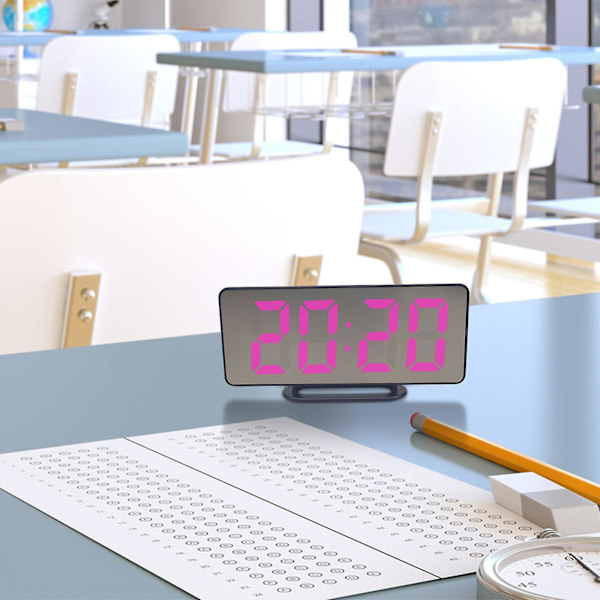 Ny Creative Mobiltelefon Laddningsspegel Elektronisk Sleepy Alarm Clock Led Display Hotellklocka G