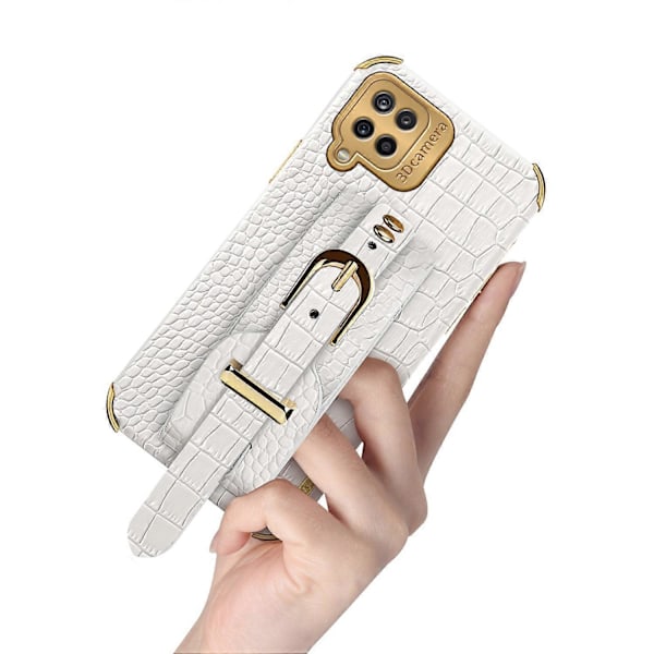 Handledsrem Stöd Design 6D Krokodiltextur Elektropläterad PU Läderbelagd TPU Telefonfodral