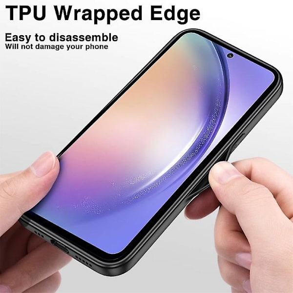 För Samsung Galaxy A54 5g Anti-halk phone case Pu Läder Soft Tpu Stötsäkert cover Blue