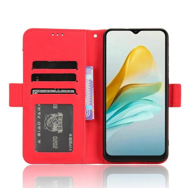 ZTE Blade A53 Pro -kotelo, naarmuuntumaton PU-nahkainen puhelimen suojus lompakkotelineellä Multicolor Style C
