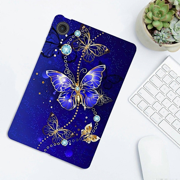 TPU-fodral med mönstertryck för Lenovo Tab TB311FU, Slim Tablet Protective Cover Multicolor Blue Butterfly