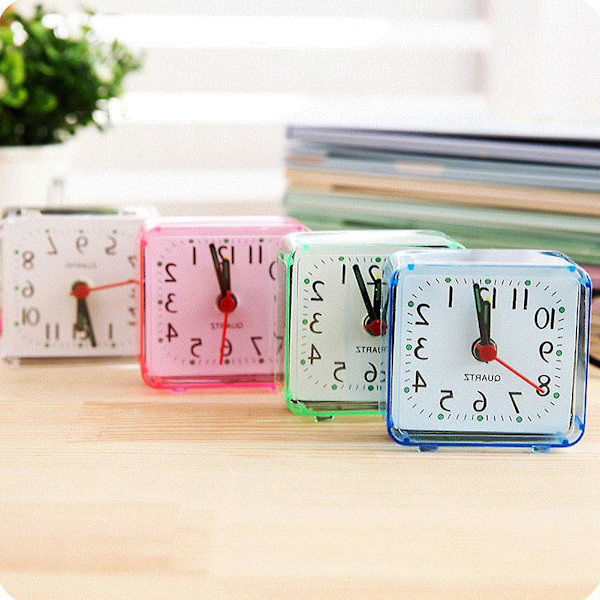 Rejse Studerende Mini Vækkeur Natlys Seng Sidebord Batteri Høj Quartz white