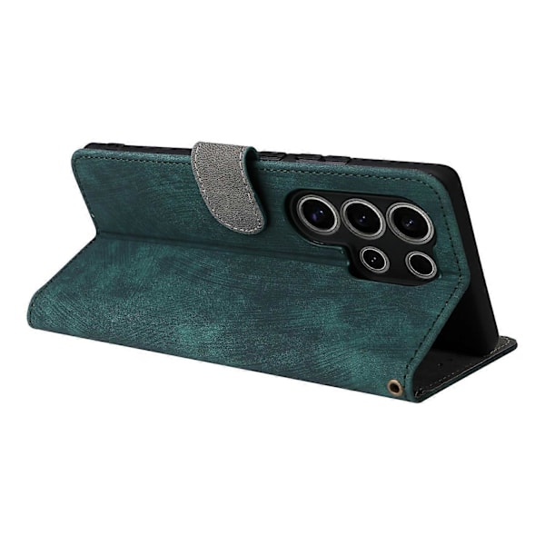 Til itel S25 Ultra Wallet Case RFID-blokering PU Læder Cover Stand View- Multicolor Green