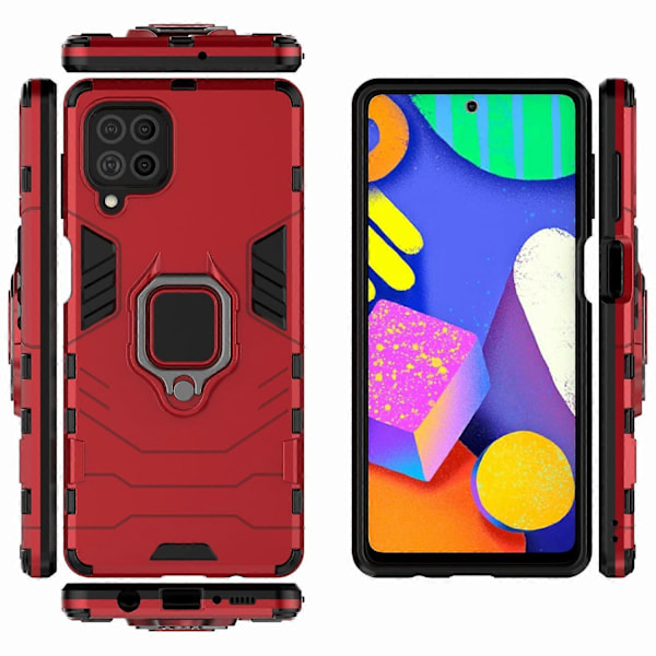 Cool Guard 2-i-1 Ringhållare Ställ PC TPU Hybrid Skal för Samsung Galaxy M62/Galaxy F62