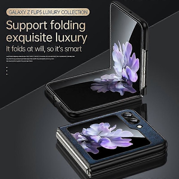 SULADA Skal för Samsung Galaxy Z Flip5 5G Anti-scratch PU-läderbelagt TPU-skydd Multicolor Style A