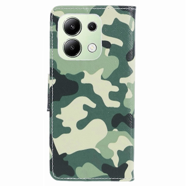 Xiaomi Redmi Note 13 4G Lompakkokotelo PU-nahkaa Kuvioitu Puhelinkotelo Ristikkäinen Tekstuuri Multicolor Camouflage