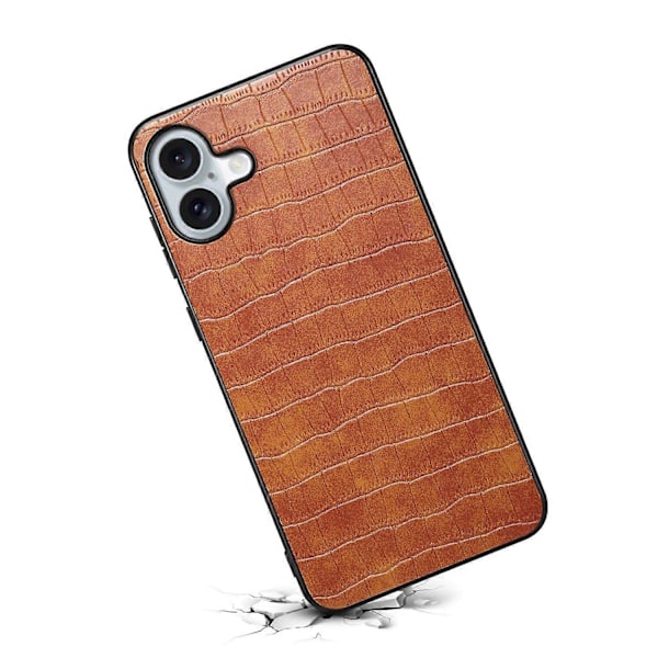 iPhone 16 Plus -kotelo, krokotiilinnahkajäljitelmä, nahkapäällysteinen PC+TPU-puhelinkuori Multicolor Style B