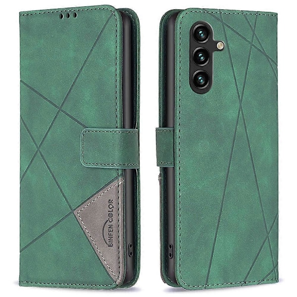 BINFEN COLOR BF05 Samsung Galaxy A15 4G -kotelo, kuvioitu lompakkomallinen nahkainen puhelinkotelo Multicolor Style B