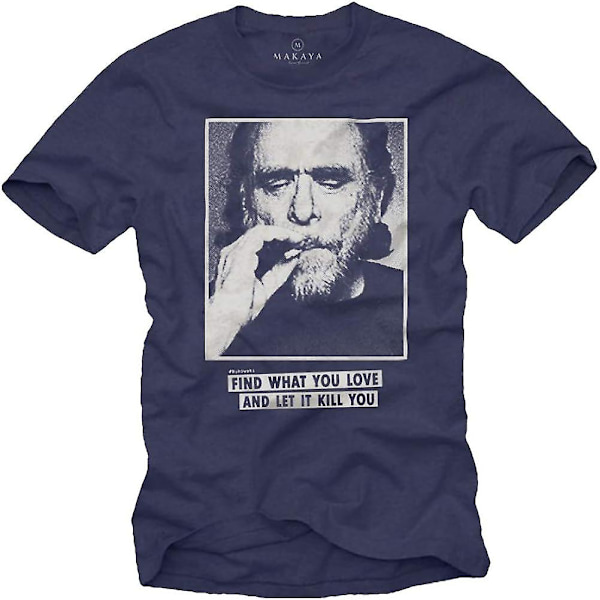 Makaya Charles Bukowski Runot T-paita Blue M