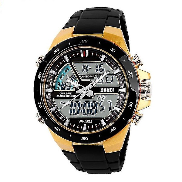 Skmei 1016 Noctilucent Double Digital Watch Gold